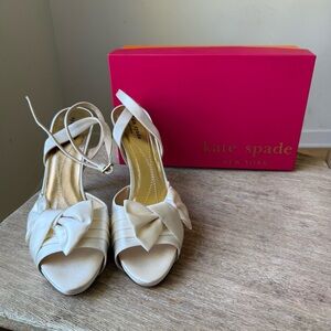 Kate Spade Satin Bridal Heels- Size 11- Made in Italy- Box & Dust Bag